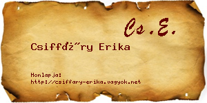 Csiffáry Erika névjegykártya